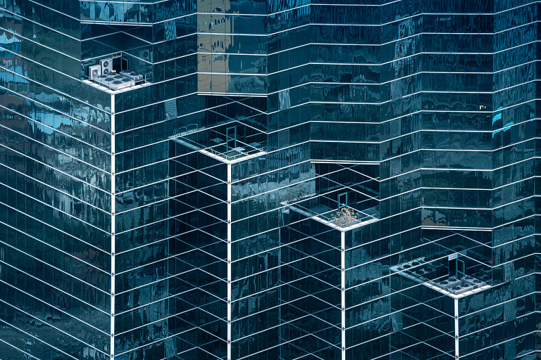 Polygon glass building